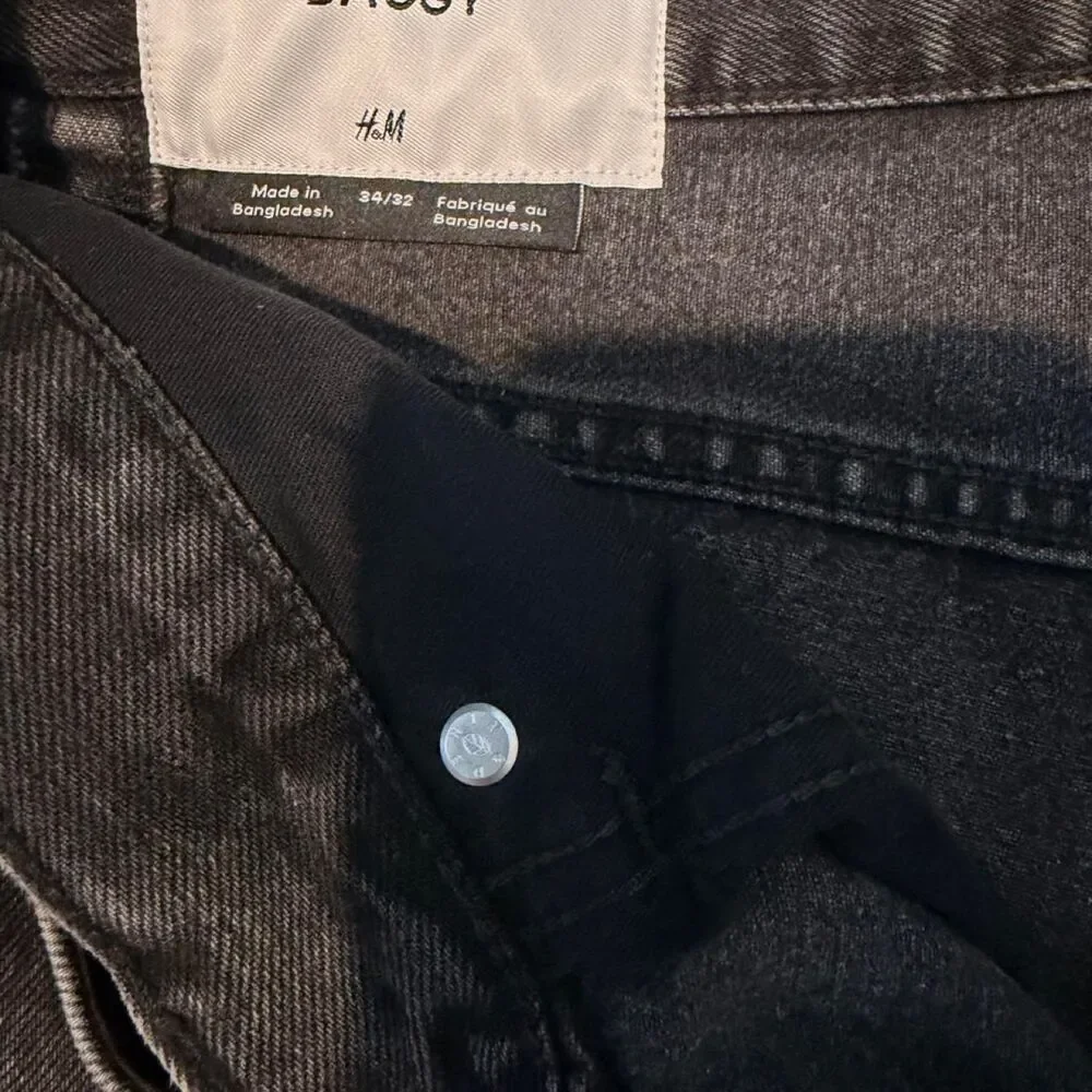 H-m Men's Black and Brown Jeans